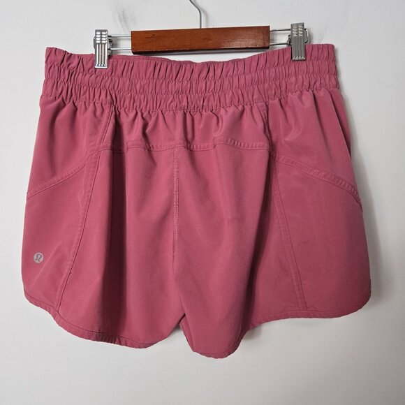 Lululemon Women's Size 12 Tracker Running Shorts V 4" in Lush Pink FLAW - Picture 3 of 10